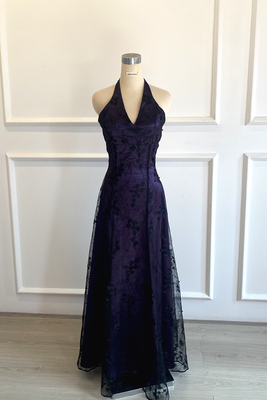 90s Prom Dress with Halter Straps - Main Image