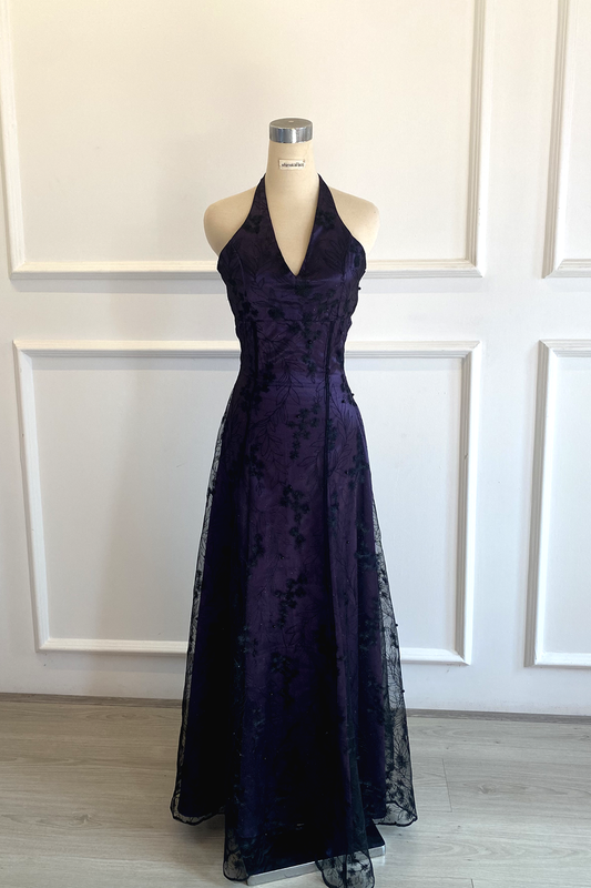 90s Prom Dress with Halter Straps
