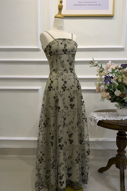 90s Inspired Prom Dress in Sage Green Satin
