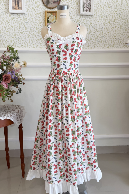 Anne Dress in Berries Cotton