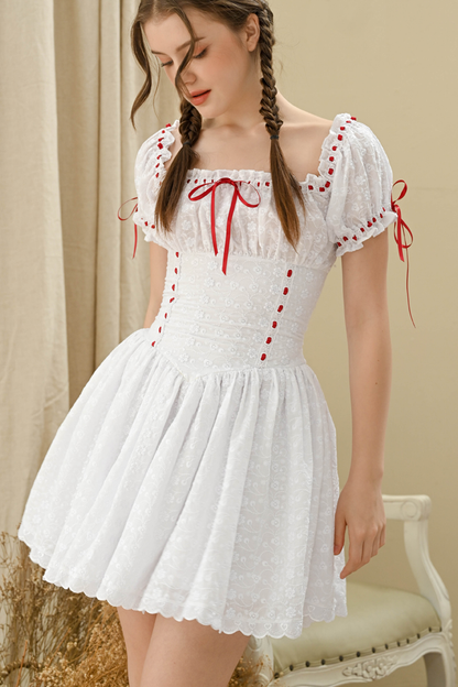 Cecily Dress in Embroidered Cotton