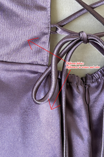Lana Dress in Dusty Purple Satin (Defective)