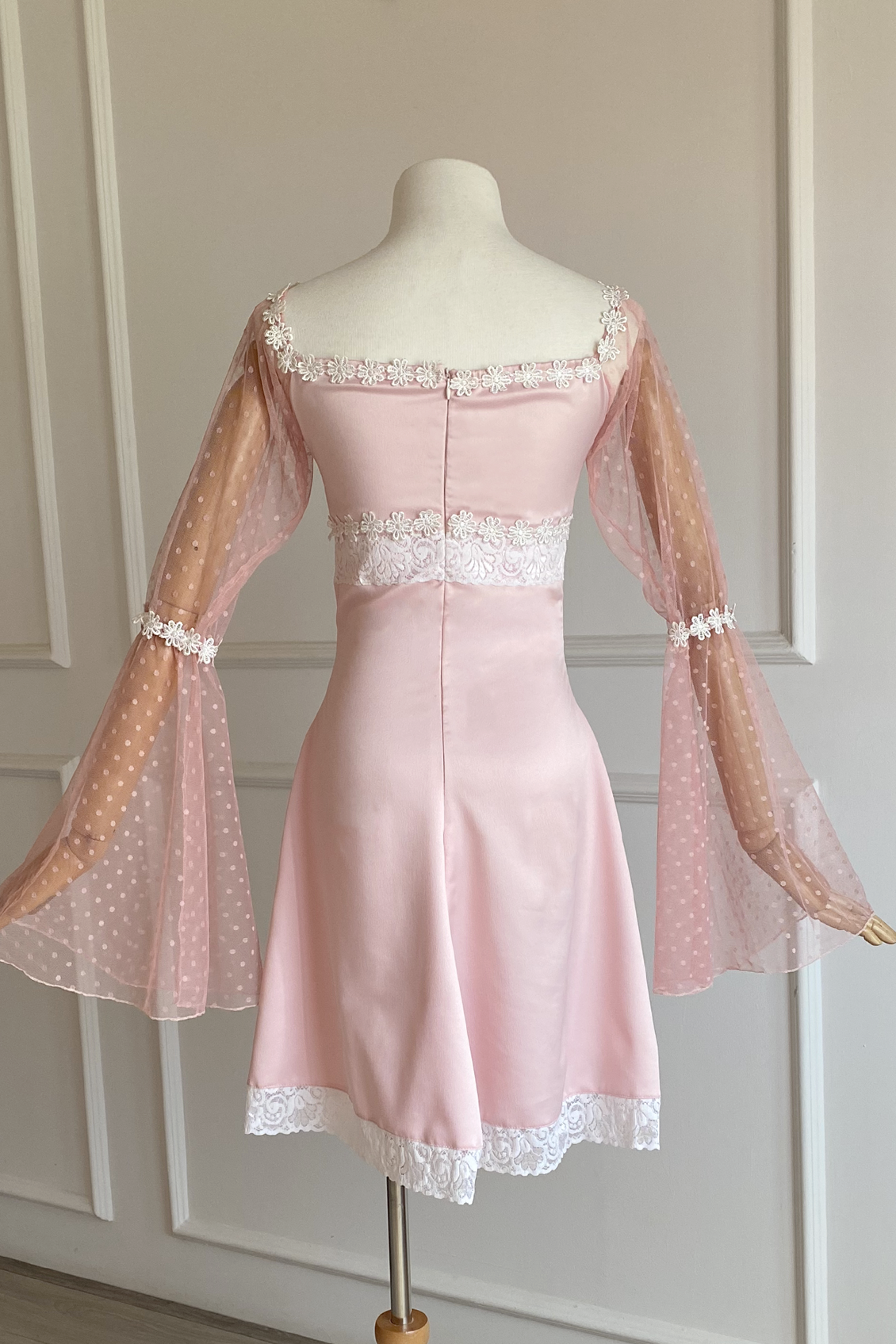 Sample Lana Dress in Baby Pink Satin