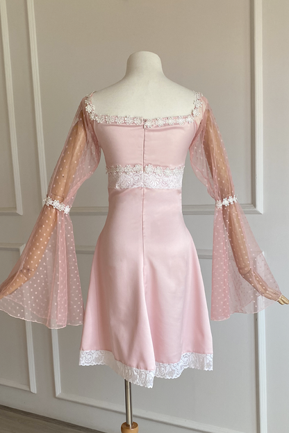 Sample Lana Dress in Baby Pink Satin