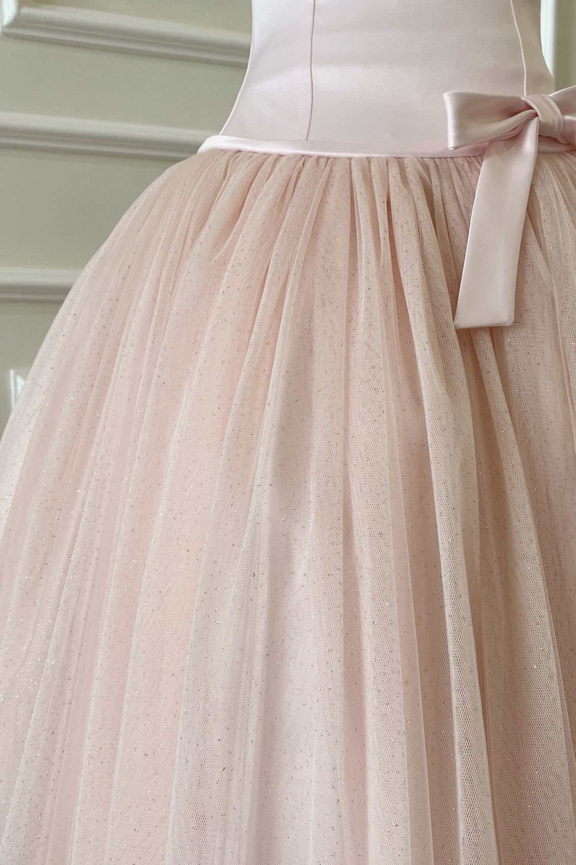 Old Hollywood Inspired Tulle Tea Length Dress