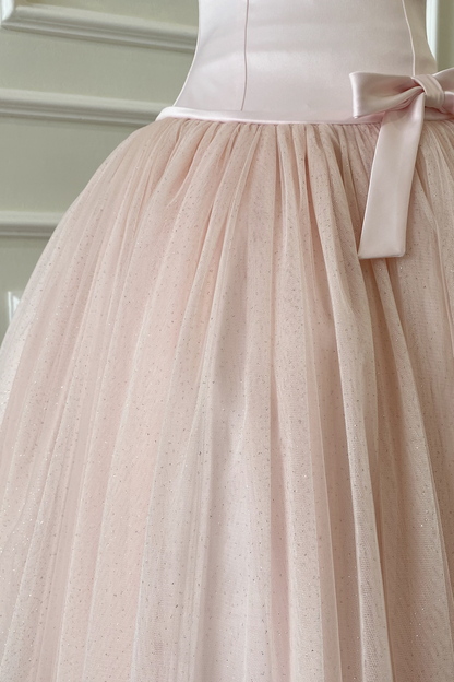 Old Hollywood Inspired Tulle Tea Length Dress