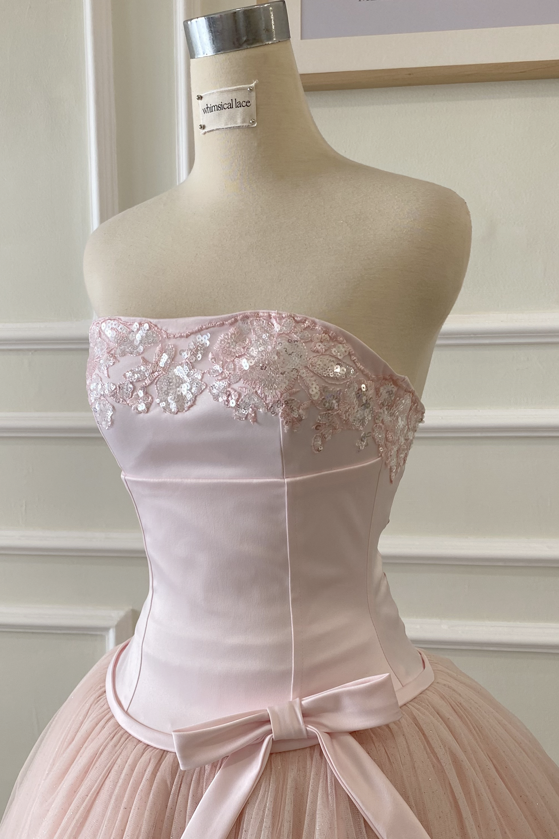 Old Hollywood Inspired Tulle Tea Length Dress