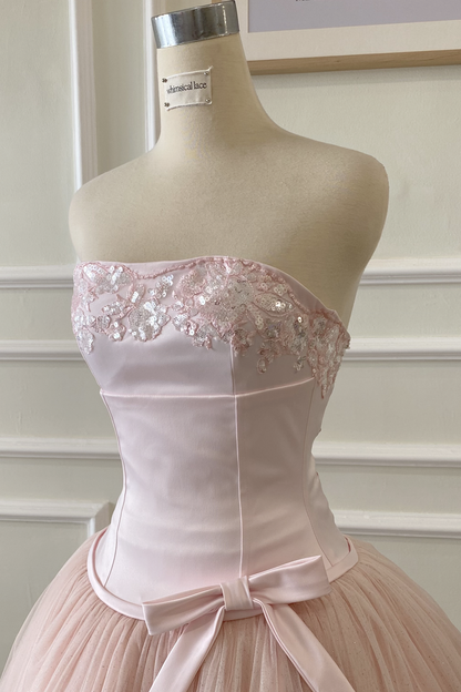 Old Hollywood Inspired Tulle Tea Length Dress