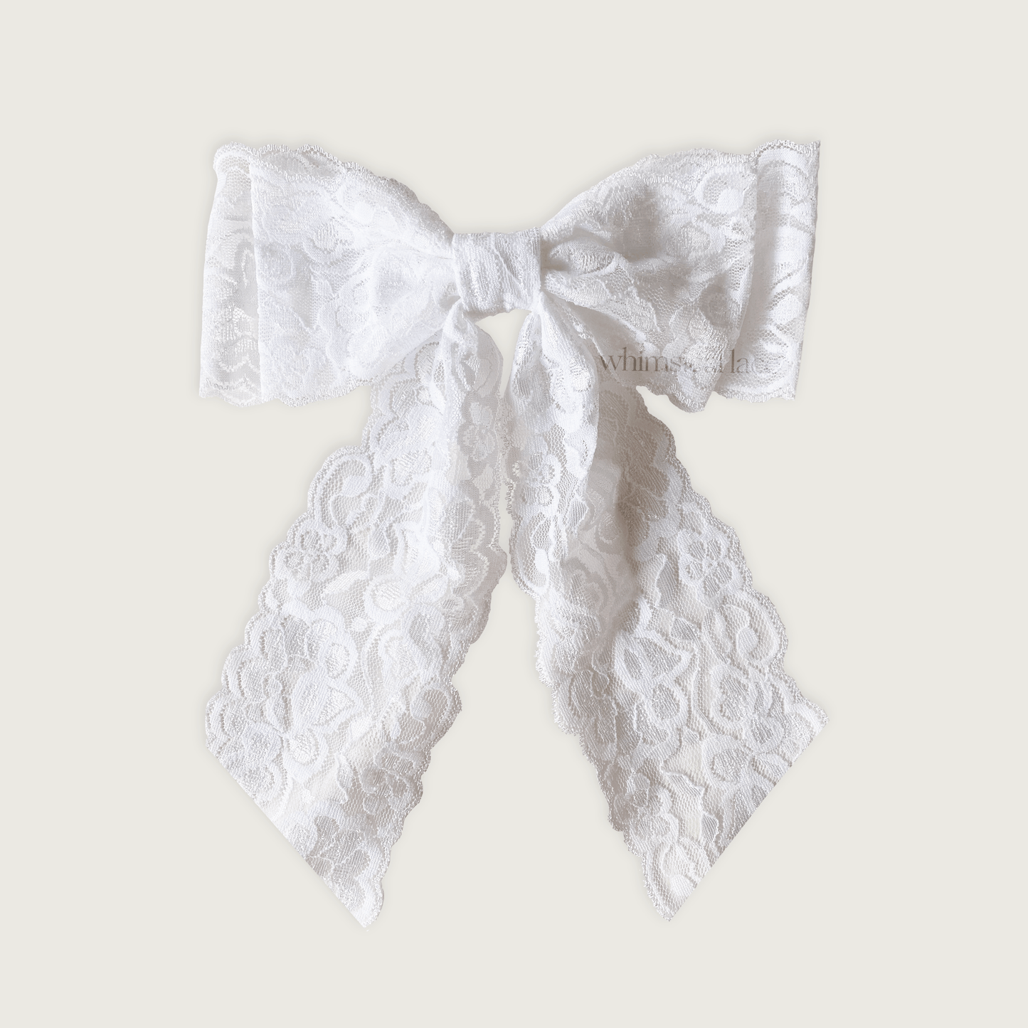 Diana Bow Hair Clip in White Lace – Whimsical Lace