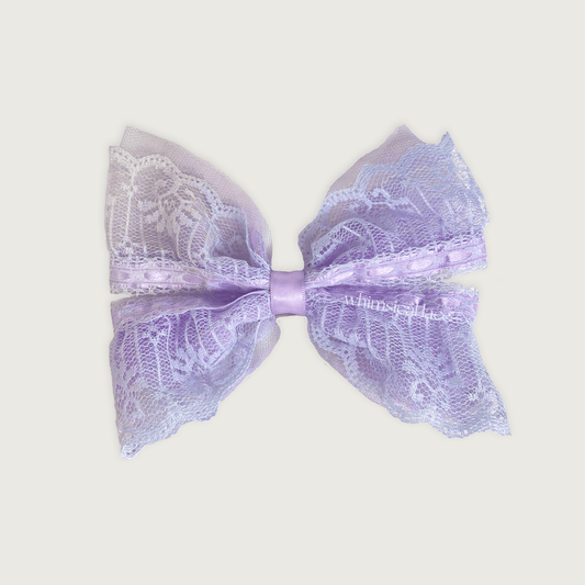 Erica Bow Hair Clip in Vintage Lilac Lace